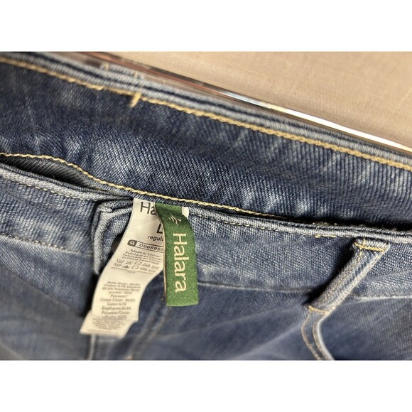 Halara Flex High Waisted Cuffed Hem Wide Leg Stretch Casual Jeans, Sz L 12/14 - Picture 3 of 9